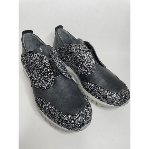 Free People Henry Beguelin Twinkle Slip-On Leather Sneaker Glitter Size 39 US 9 - Picture 3 of 10
